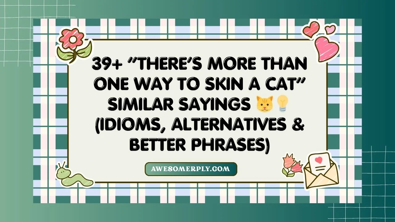 “There’s More Than One Way to Skin a Cat”