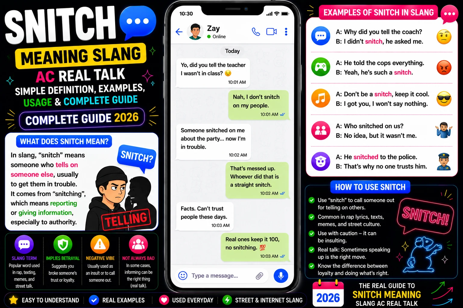snitch meaning slang ac real talk